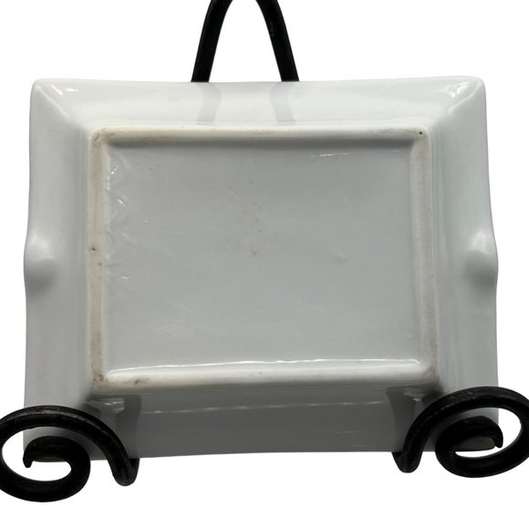 Unbranded Ashtray Blue Floral Transferware Gold Trim Porcelain Tray Vintage Matc - Picture 9 of 10